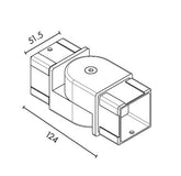 SQ50 RANGE PREMIUM STAINLESS STEEL - SQUARE 50.8MM SWIVEL JOINER